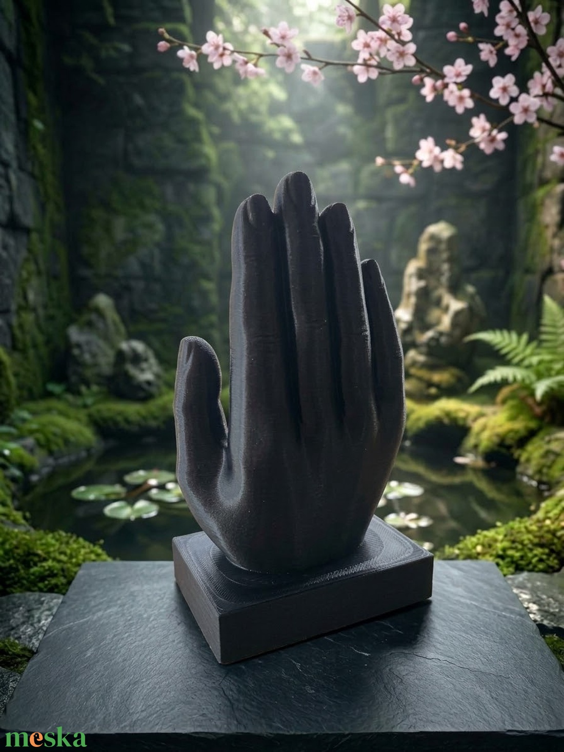 Fekete Buddha szobor kéztartásban � keleti stílusú spirituális lakásdekoráció - otthon & életmód - dekoráció - spiritualitás - mandala - Meska.hu