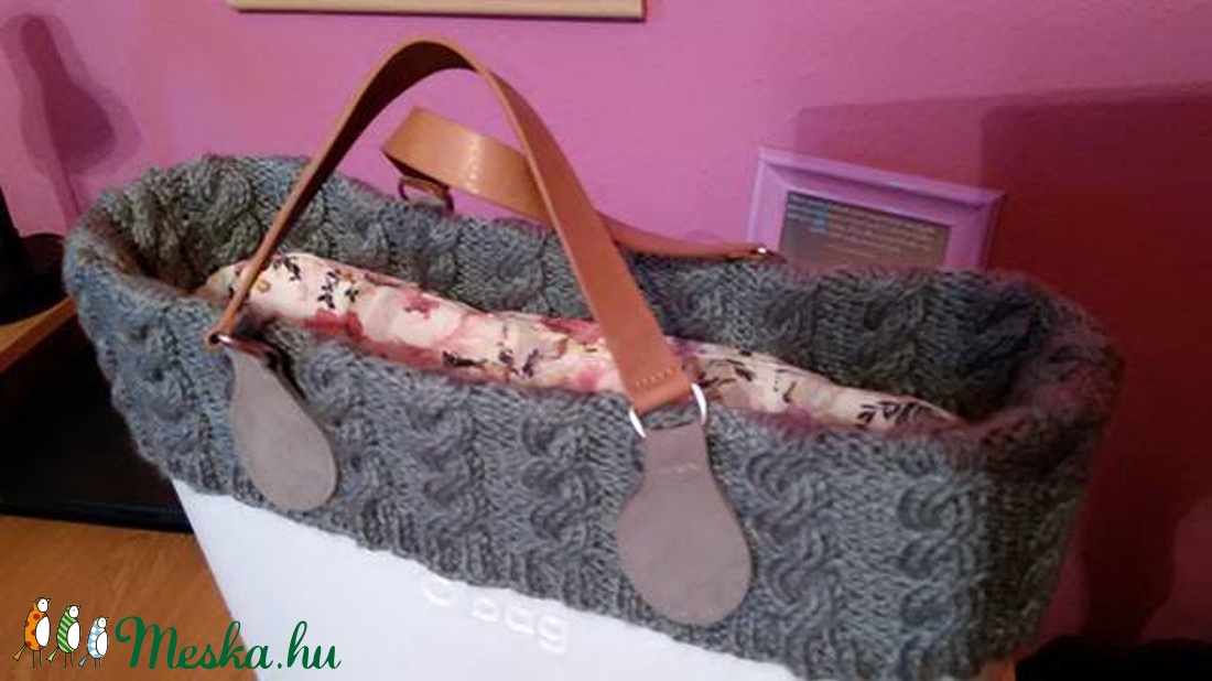 O'bag kézzel kötött gallér (szürke színben) -  - Meska.hu