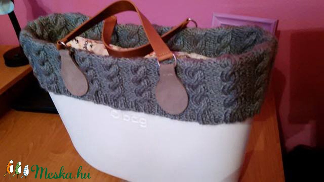 O'bag kézzel kötött gallér (szürke színben) -  - Meska.hu