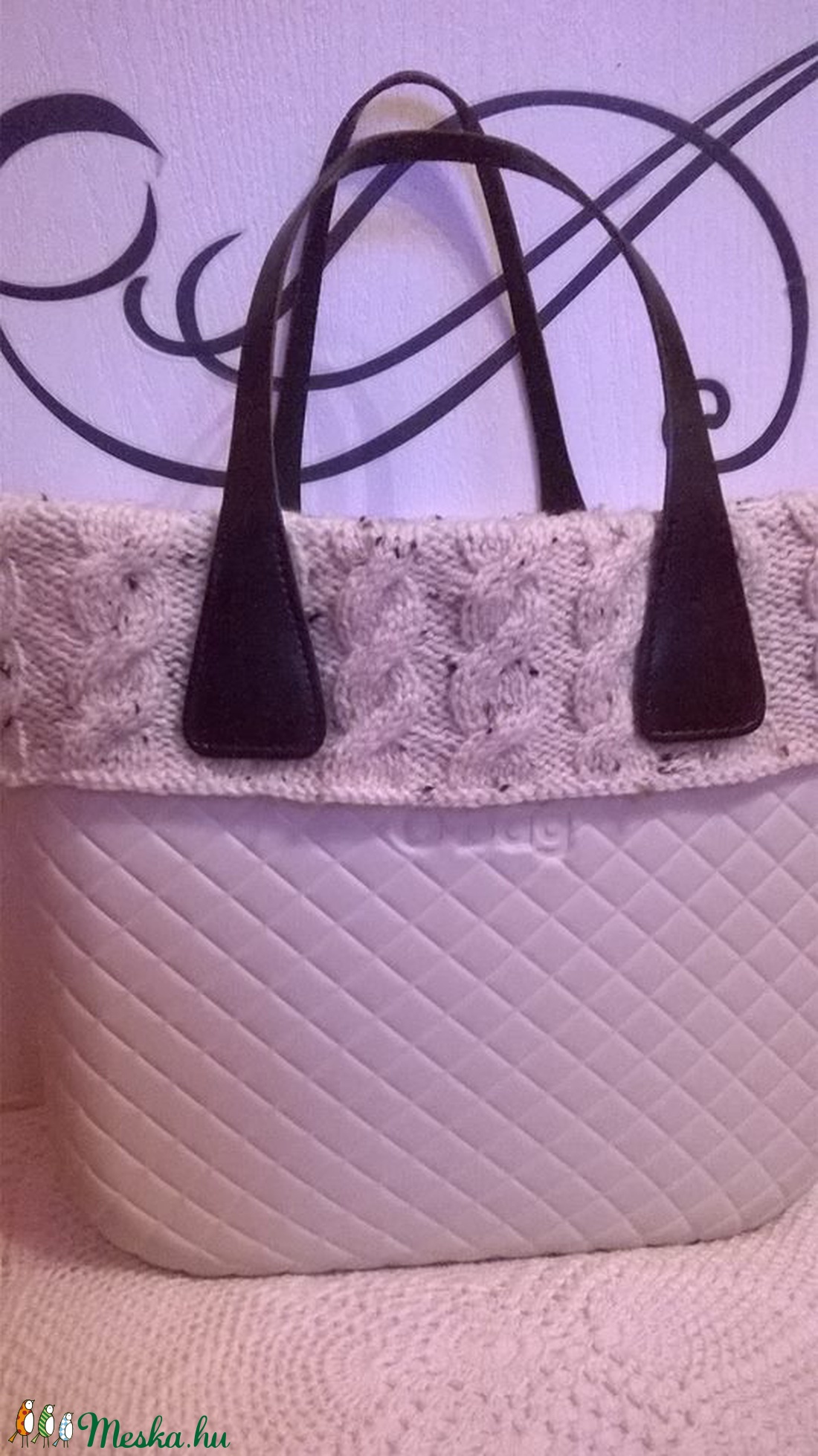 Kézzel kötött gallér O bag classic táskára - - Meska.hu Kézzel kötött gallér O bag classic táskára - - Meska.hu