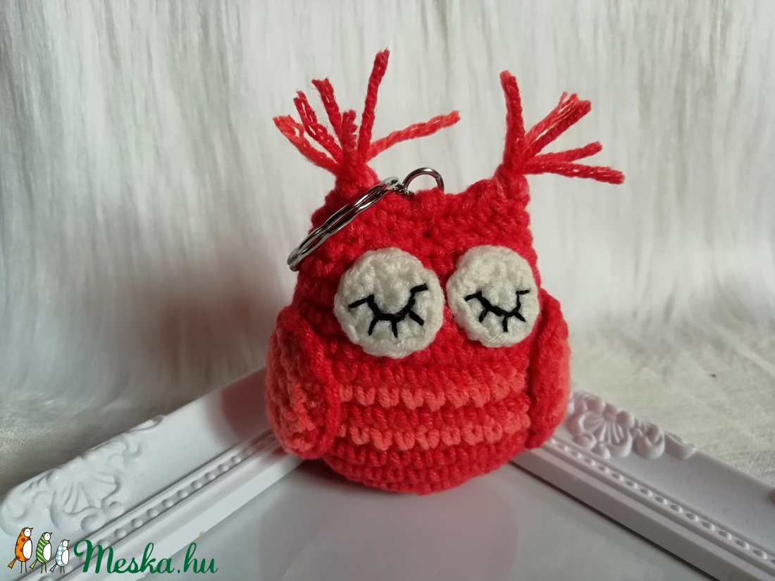 Bagoly Bori - horgolt bagoly kulcstartó -  - Meska.hu