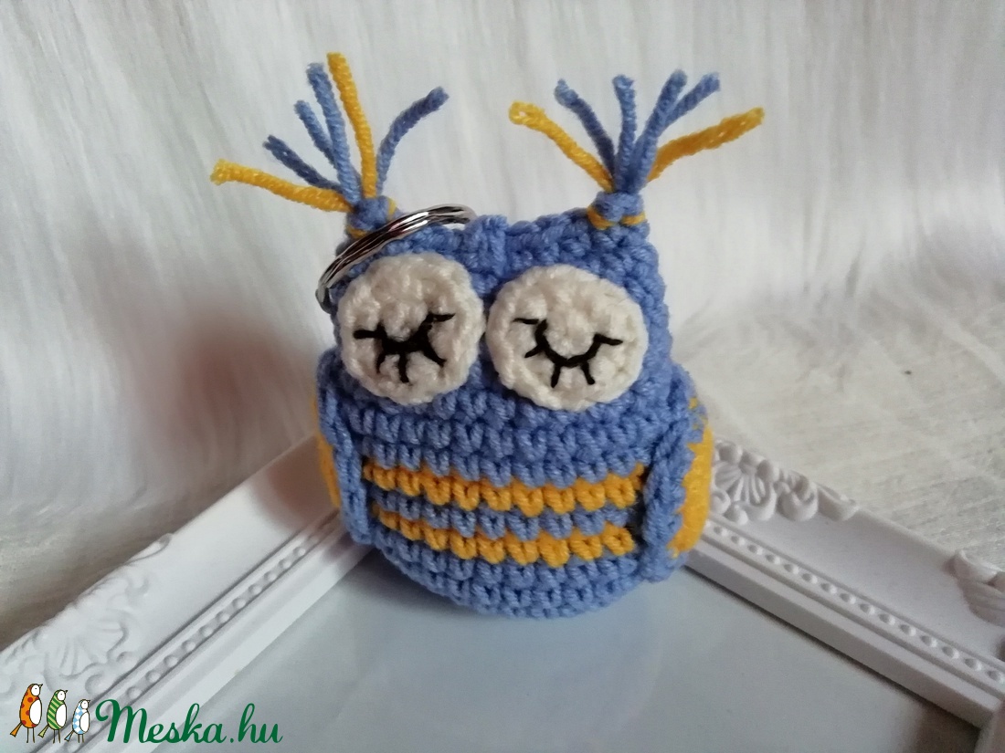 Bagoly Benő - horgolt bagoly kulcstartó -  - Meska.hu