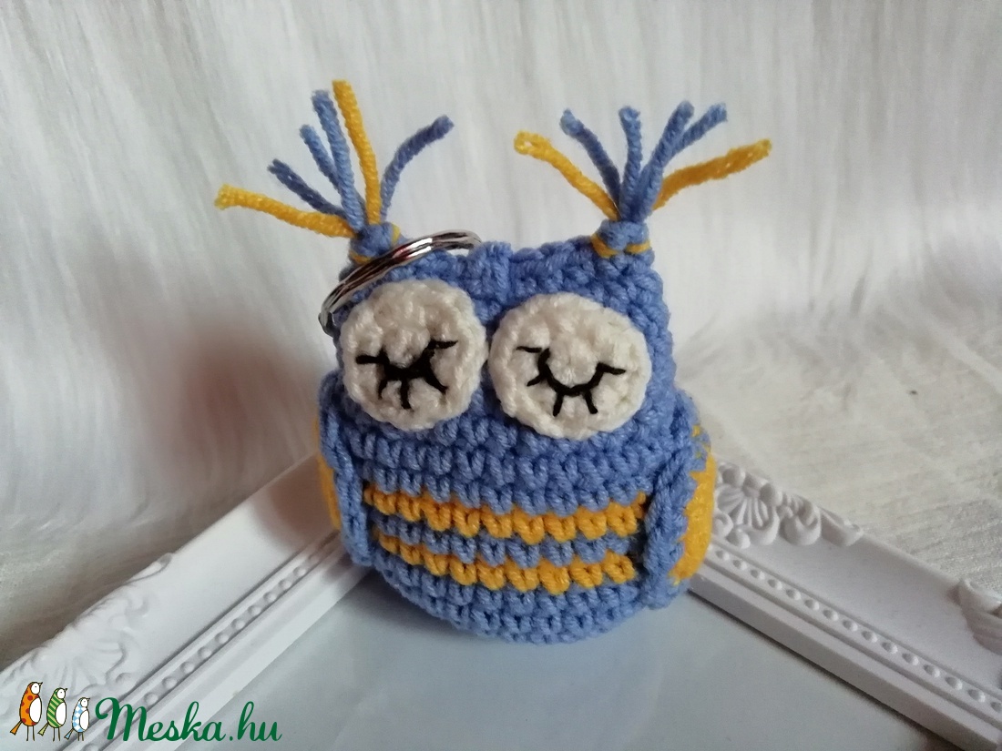Bagoly Benő - horgolt bagoly kulcstartó -  - Meska.hu