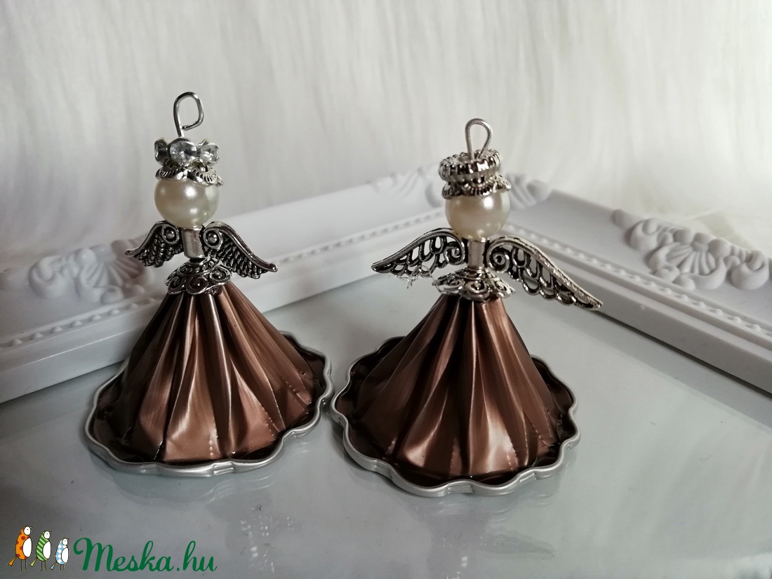 Karácsonyi angyalka kávékapszulából - karácsony - karácsonyi lakásdekoráció - Meska.hu