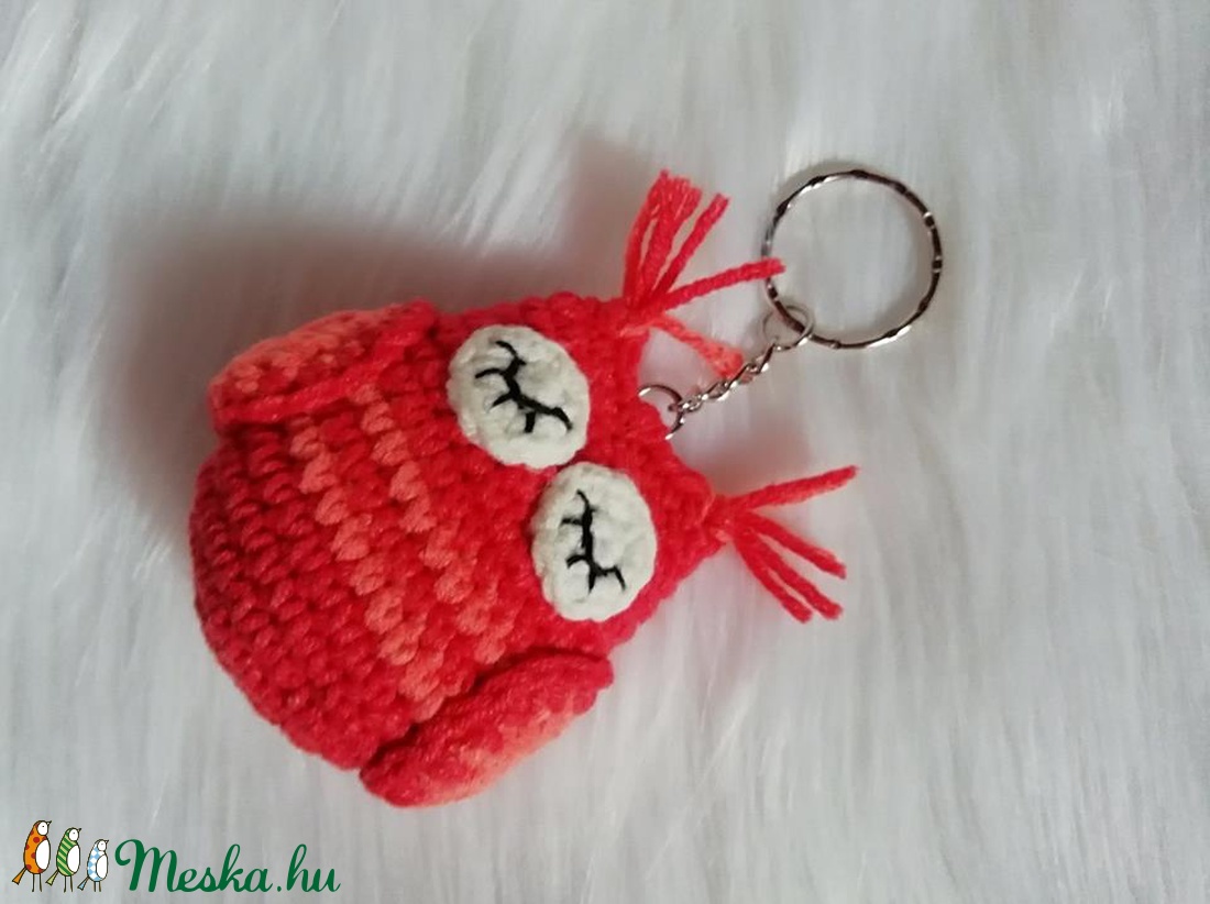 Bagoly Bori - horgolt bagoly kulcstartó -  - Meska.hu