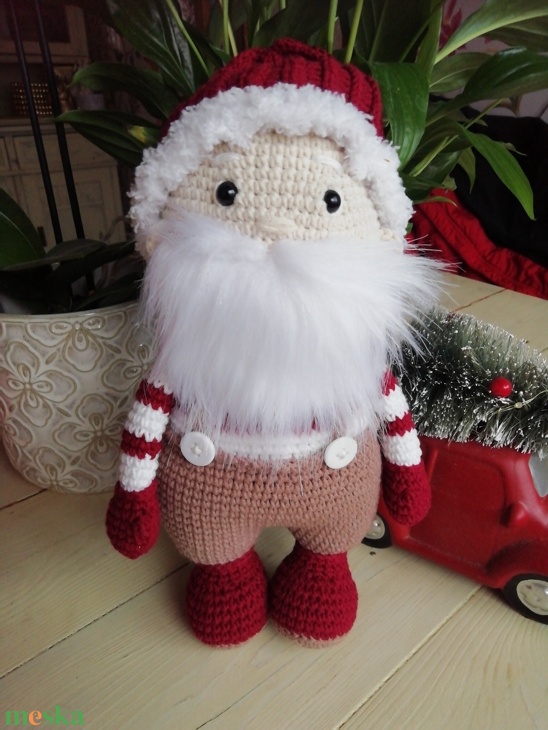 Amigurumi, horgolt Mikulás  - karácsony - mikulás - mikulás beltéri dekoráció - Meska.hu