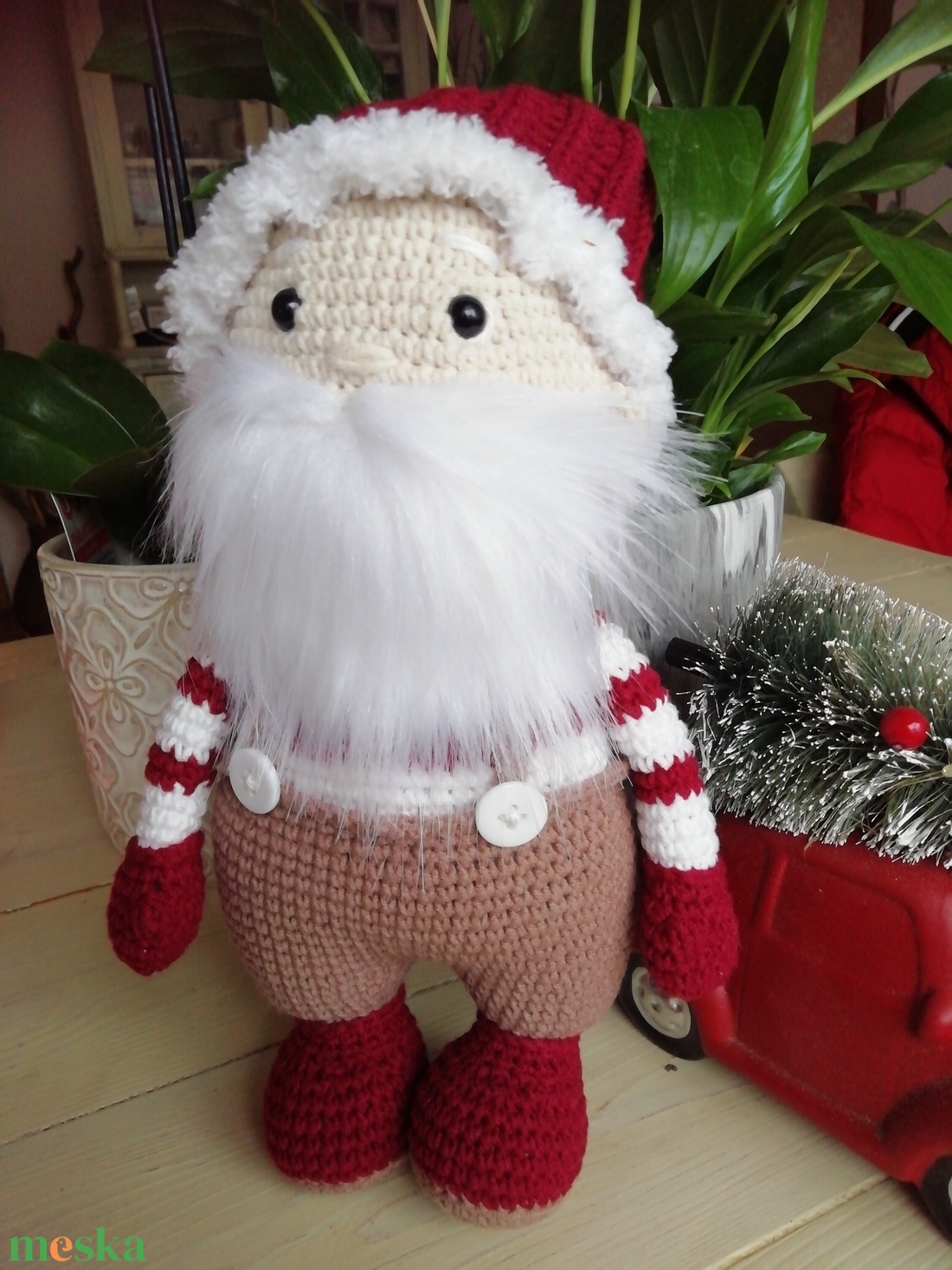 Amigurumi, horgolt Mikulás  - karácsony - mikulás - mikulás beltéri dekoráció - Meska.hu