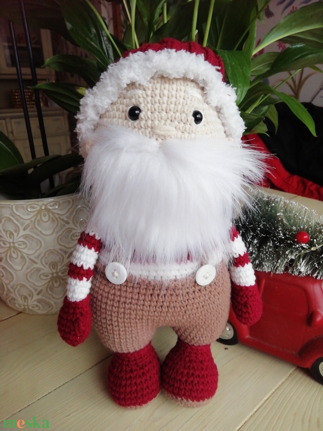 Amigurumi, horgolt Mikulás  - karácsony - mikulás - mikulás beltéri dekoráció - Meska.hu