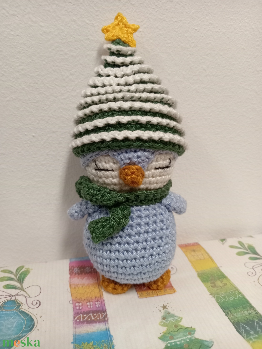 Kézzel horgolt Karácsonyi Pingvin - otthon & életmód - dekoráció - dísztárgy - Meska.hu