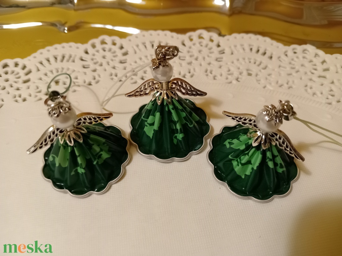 Karácsonyi angyalkák - kávékapszulából  - karácsony - karácsonyi lakásdekoráció - karácsonyi lakásdíszek - Meska.hu