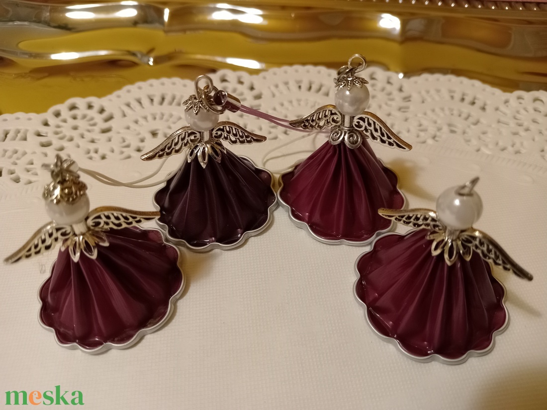 Karácsonyi angyalkák - kávékapszulából  - karácsony - karácsonyi lakásdekoráció - karácsonyi lakásdíszek - Meska.hu