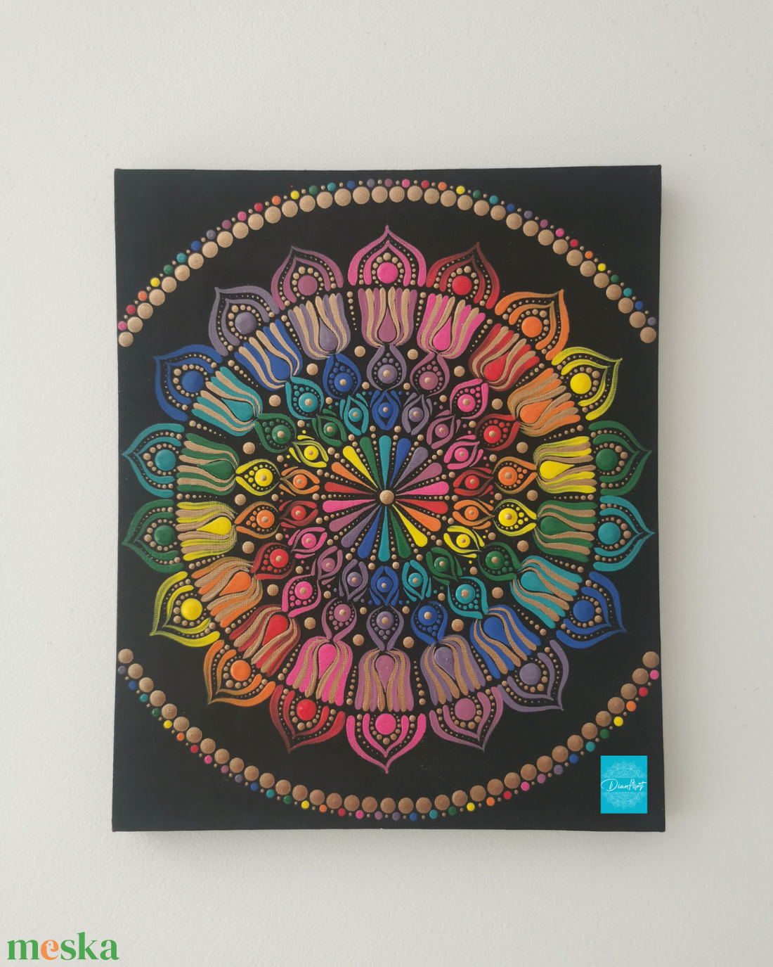 Szivárvány Mandala  - művészet - festmény - akril - Meska.hu
