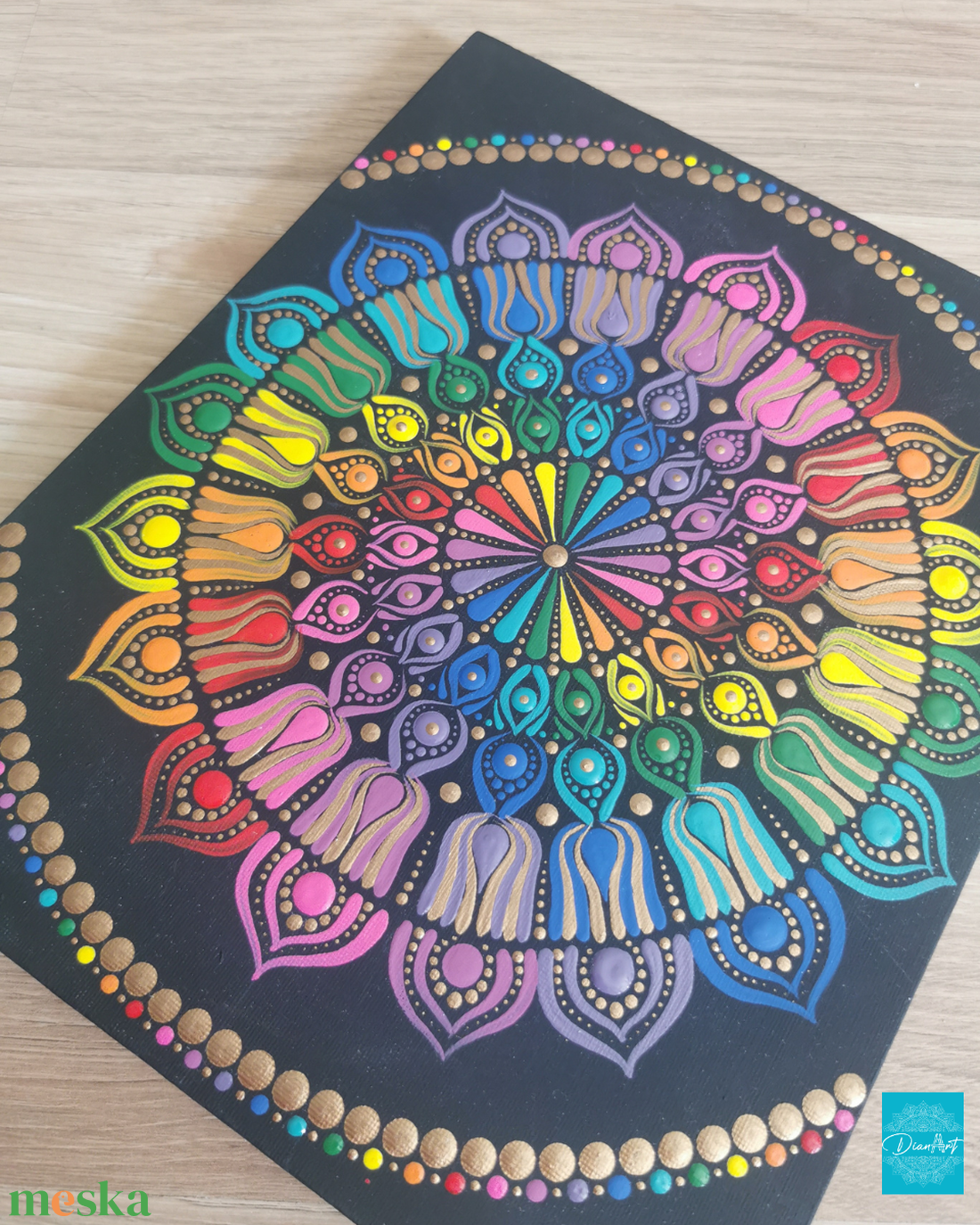 Szivárvány Mandala  - művészet - festmény - akril - Meska.hu