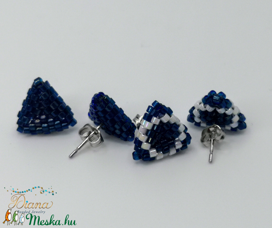 Ear candy fülbevaló szett - Sötét kék - ékszer - fülbevaló - pötty fülbevaló - Meska.hu Ear candy fülbevaló szett - Sötét kék - ékszer - fülbevaló - pötty fülbevaló - Meska.hu