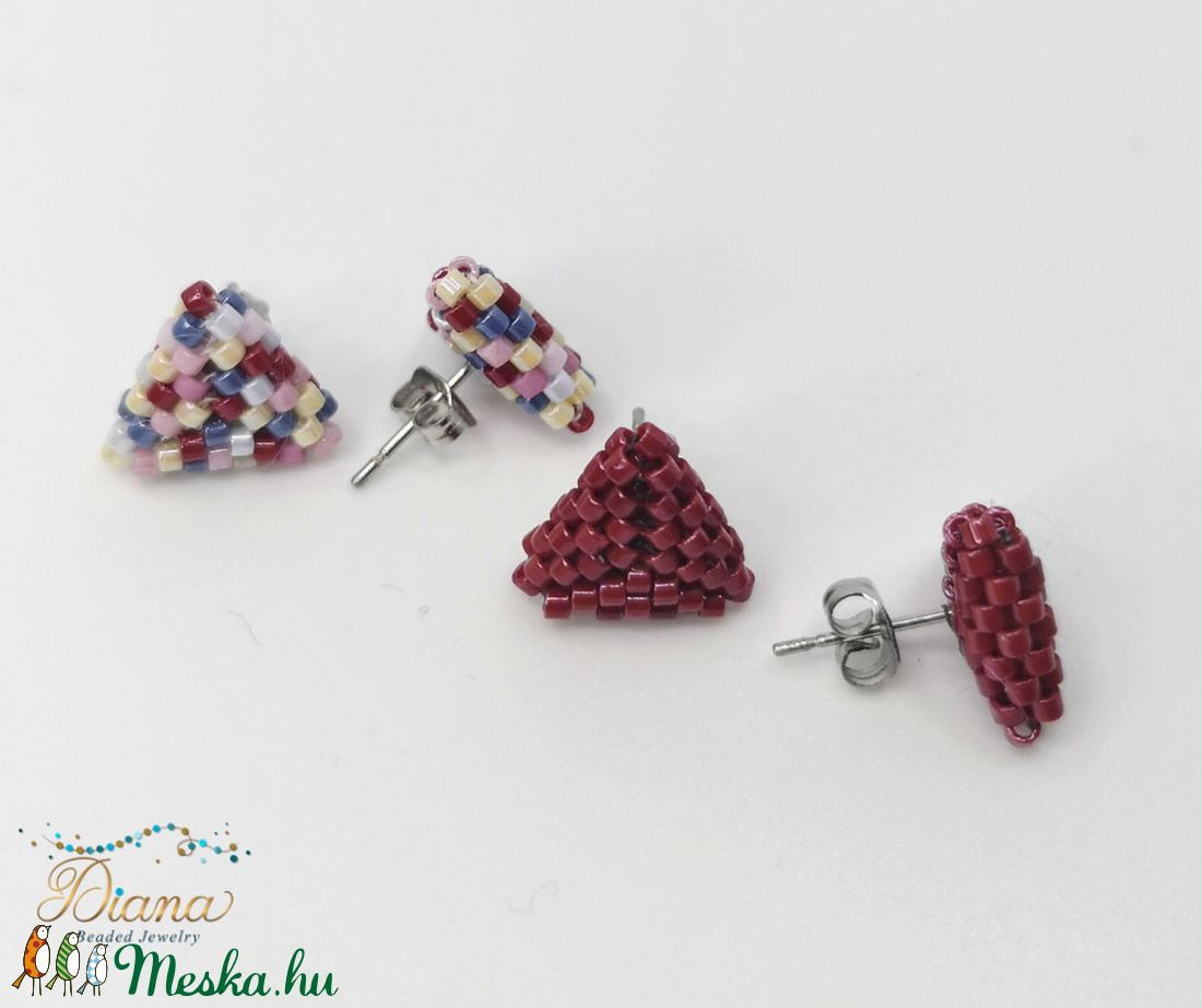 Ear candy fülbevaló szett - Bordó és tarka - ékszer - fülbevaló - pötty fülbevaló - Meska.hu Ear candy fülbevaló szett - Bordó és tarka - ékszer - fülbevaló - pötty fülbevaló - Meska.hu