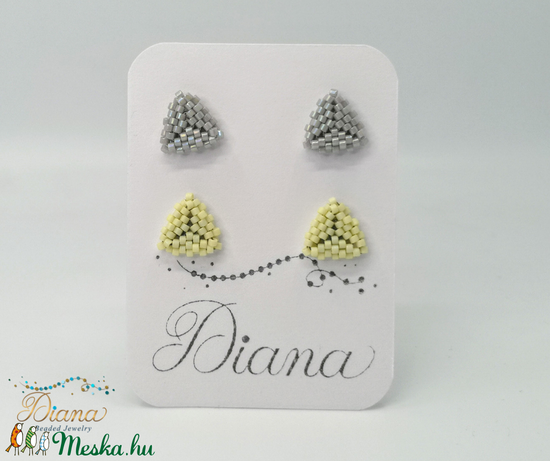 Ear candy fülbevaló szett - Szürke és sárga - ékszer - fülbevaló - pötty fülbevaló - Meska.hu Ear candy fülbevaló szett - Szürke és sárga - ékszer - fülbevaló - pötty fülbevaló - Meska.hu