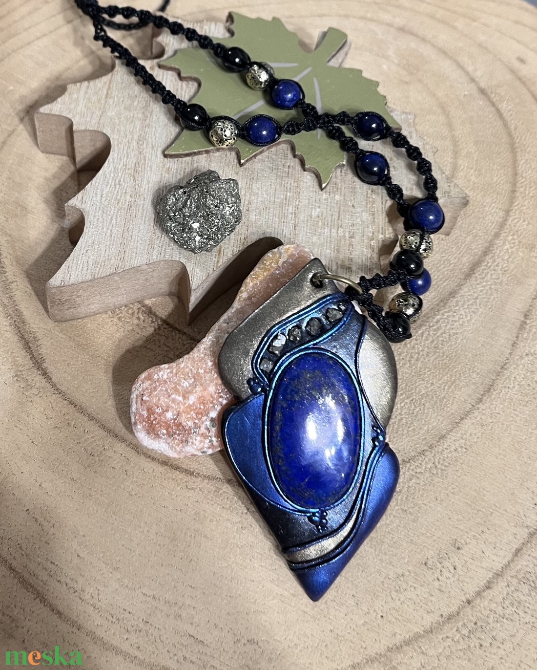 Lápisz lazuli nyaklánc - ékszer - nyaklánc - medálos nyaklánc - Meska.hu