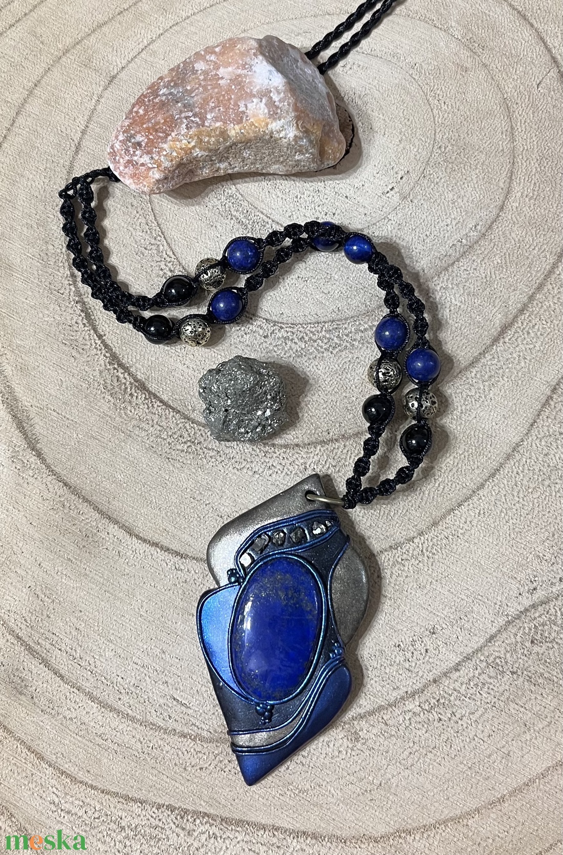 Lápisz lazuli nyaklánc - ékszer - nyaklánc - medálos nyaklánc - Meska.hu