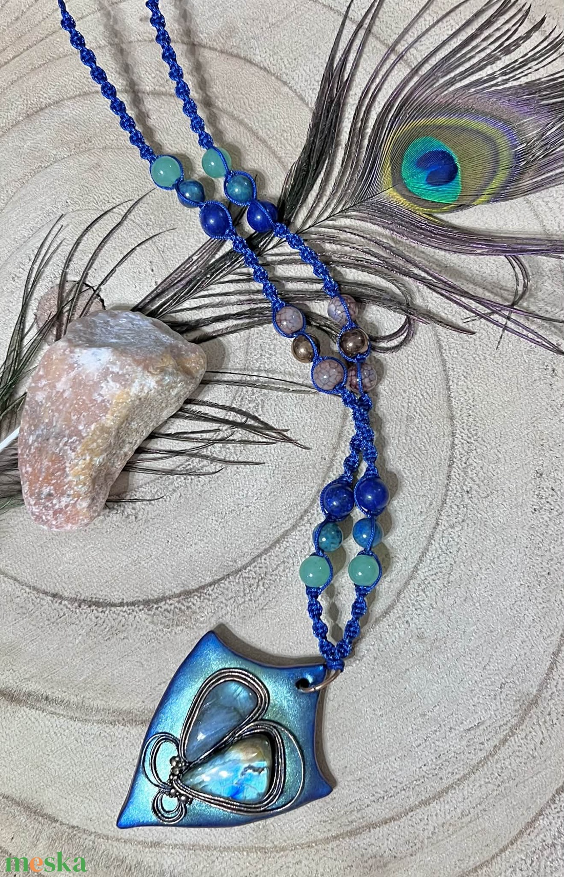 Labradorit ásvány nyaklánc - ékszer - nyaklánc - medálos nyaklánc - Meska.hu