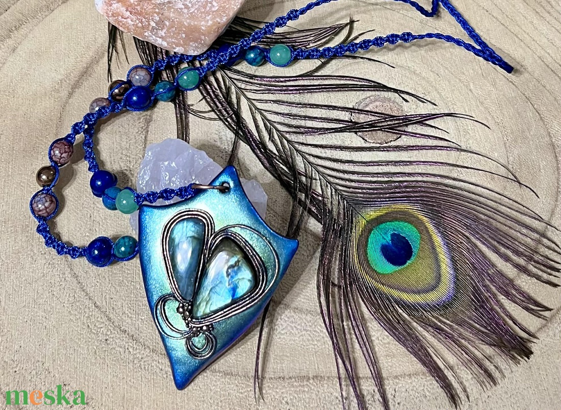 Labradorit ásvány nyaklánc - ékszer - nyaklánc - medálos nyaklánc - Meska.hu