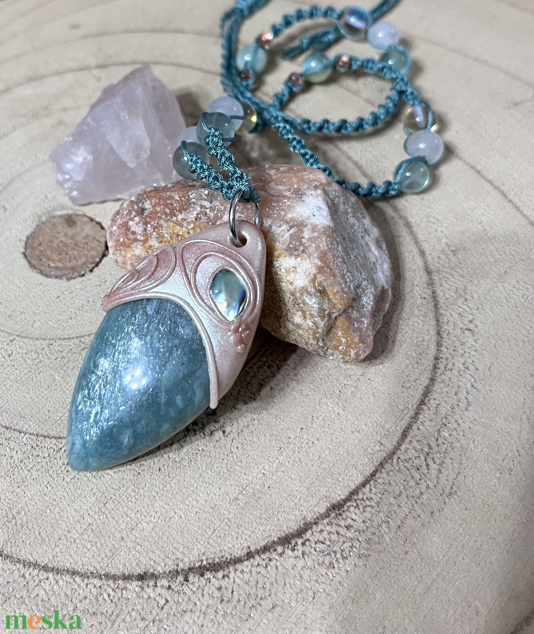 Amazonit nyaklánc - ékszer - nyaklánc - medálos nyaklánc - Meska.hu