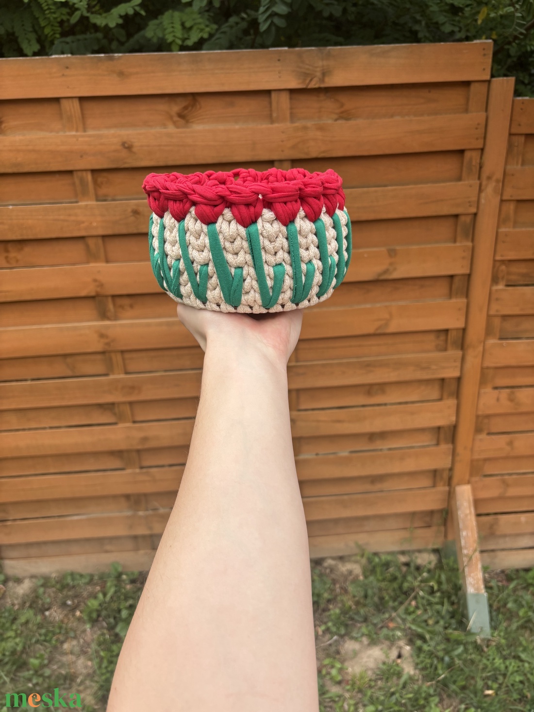 Horgolt tulipános kosár - diy (csináld magad) - szabásminta, útmutató - horgolási minta - Meska.hu Horgolt tulipános kosár - diy (csináld magad) - szabásminta, útmutató - horgolási minta - Meska.hu
