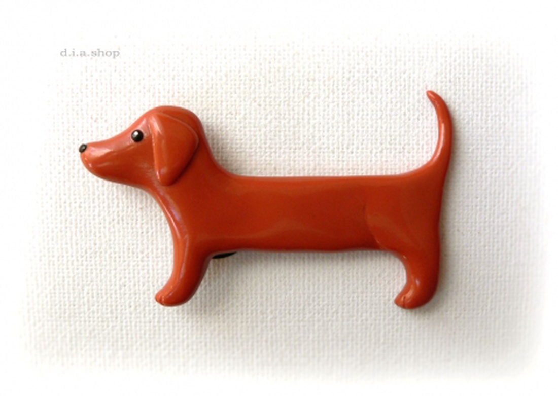 Tacskó, avagy Kifli a kajla kutya - hűtőmágnes  -  - Meska.hu