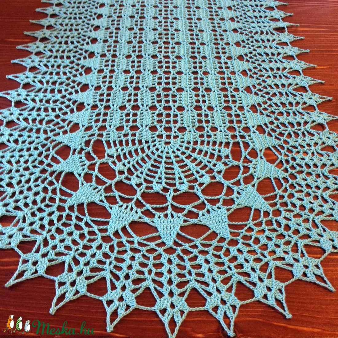 Türkiz horgolt terítő -  - Meska.hu