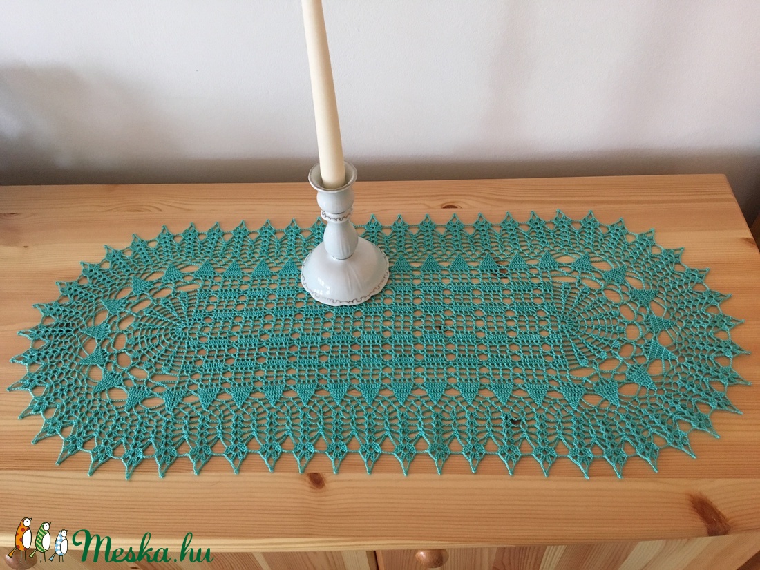 Türkiz horgolt terítő -  - Meska.hu