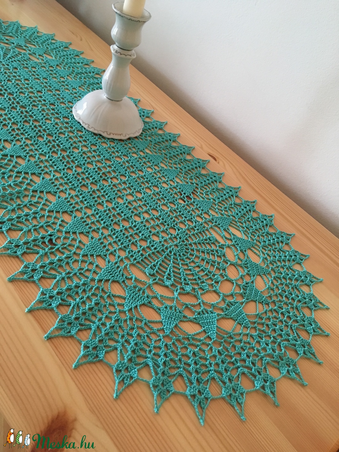 Türkiz horgolt terítő -  - Meska.hu
