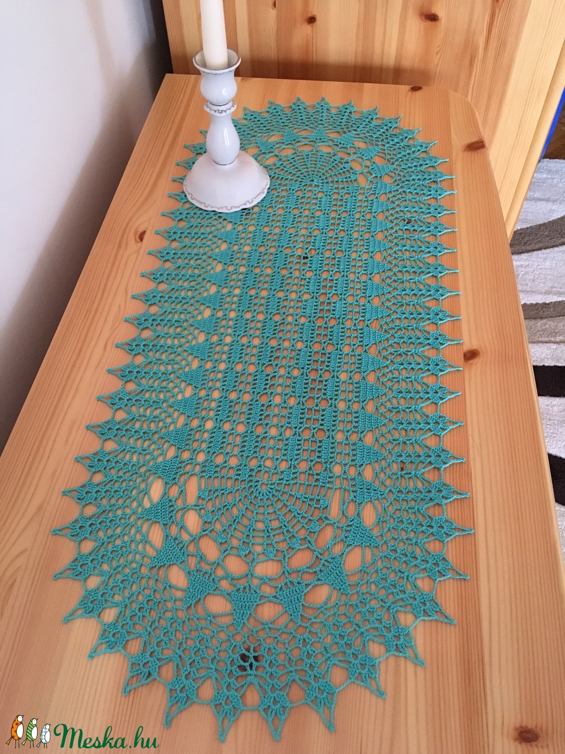 Türkiz horgolt terítő -  - Meska.hu