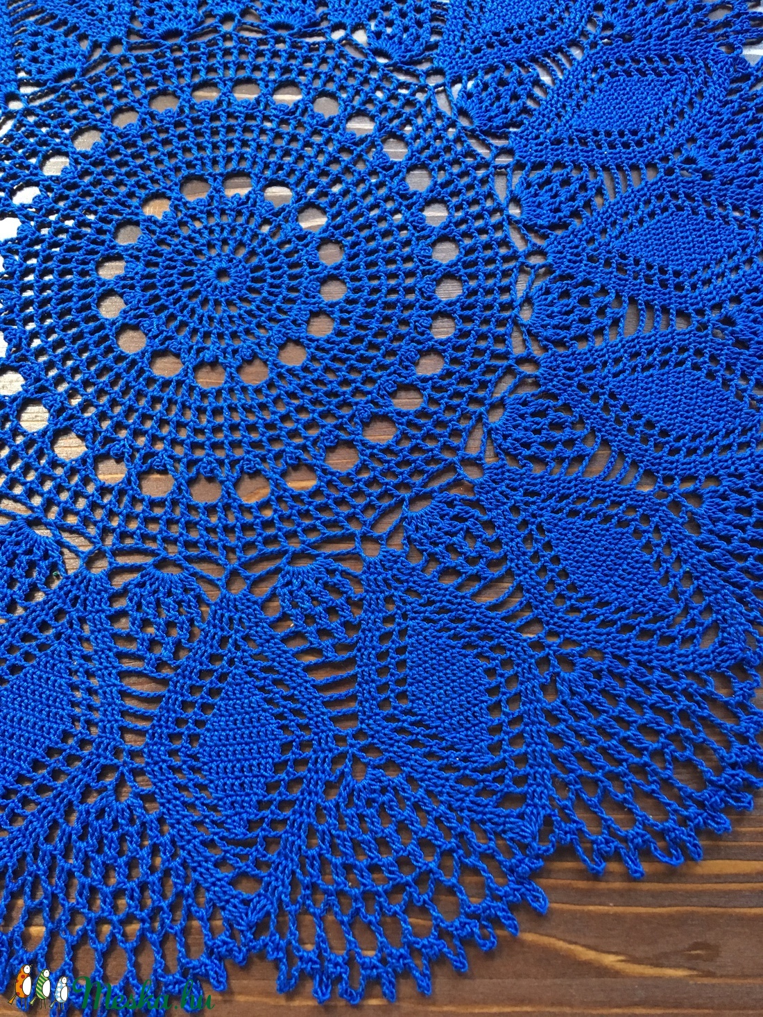 Kék horgolt kerek terítő - otthon & életmód - dekoráció - Meska.hu