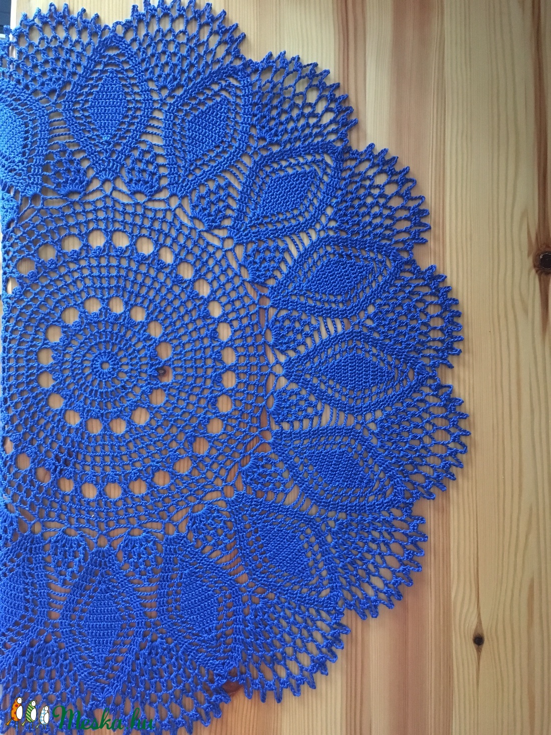 Kék horgolt kerek terítő - otthon & életmód - dekoráció - Meska.hu