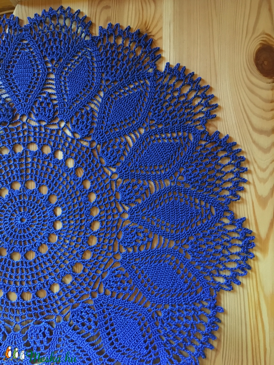 Kék horgolt kerek terítő - otthon & életmód - dekoráció - Meska.hu