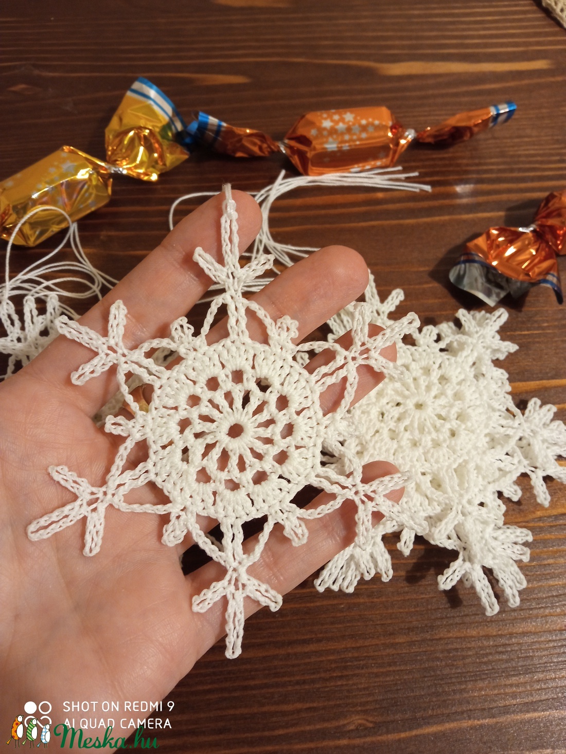 Horgolt hópehely készlet - karácsony - Meska.hu