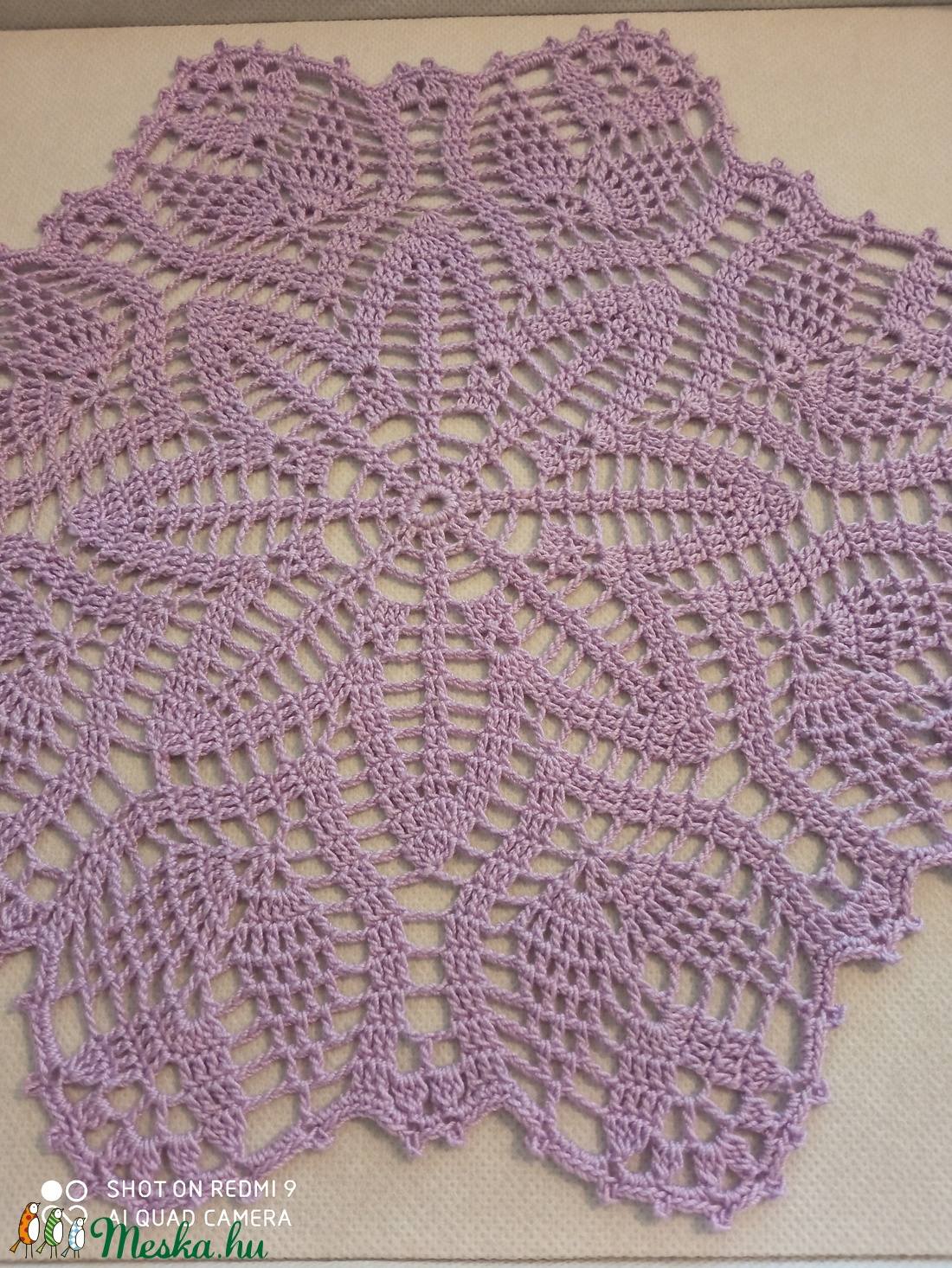 Horgolt vilgos lila terítő - otthon & életmód - Meska.hu