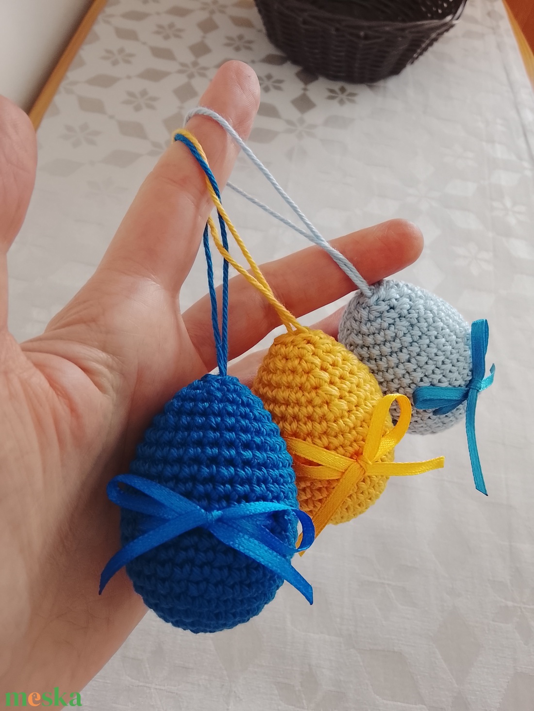 Horgolt toj�skészlet - ünnepi díszek, dekorációk - húsvéti díszek és dekorációk - húsvéti tojásfadíszek - Meska.hu