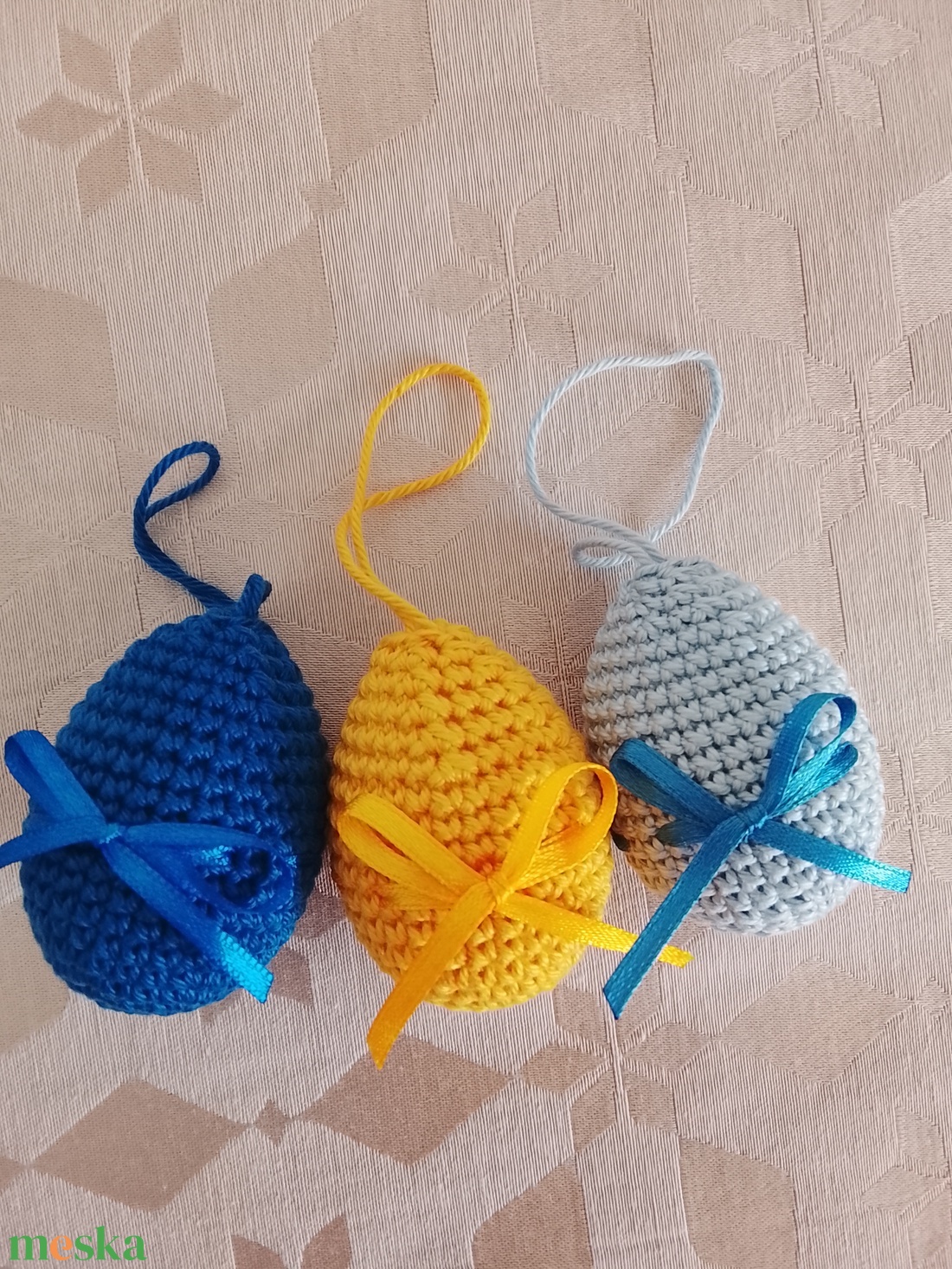 Horgolt toj�skészlet - ünnepi díszek, dekorációk - húsvéti díszek és dekorációk - húsvéti tojásfadíszek - Meska.hu