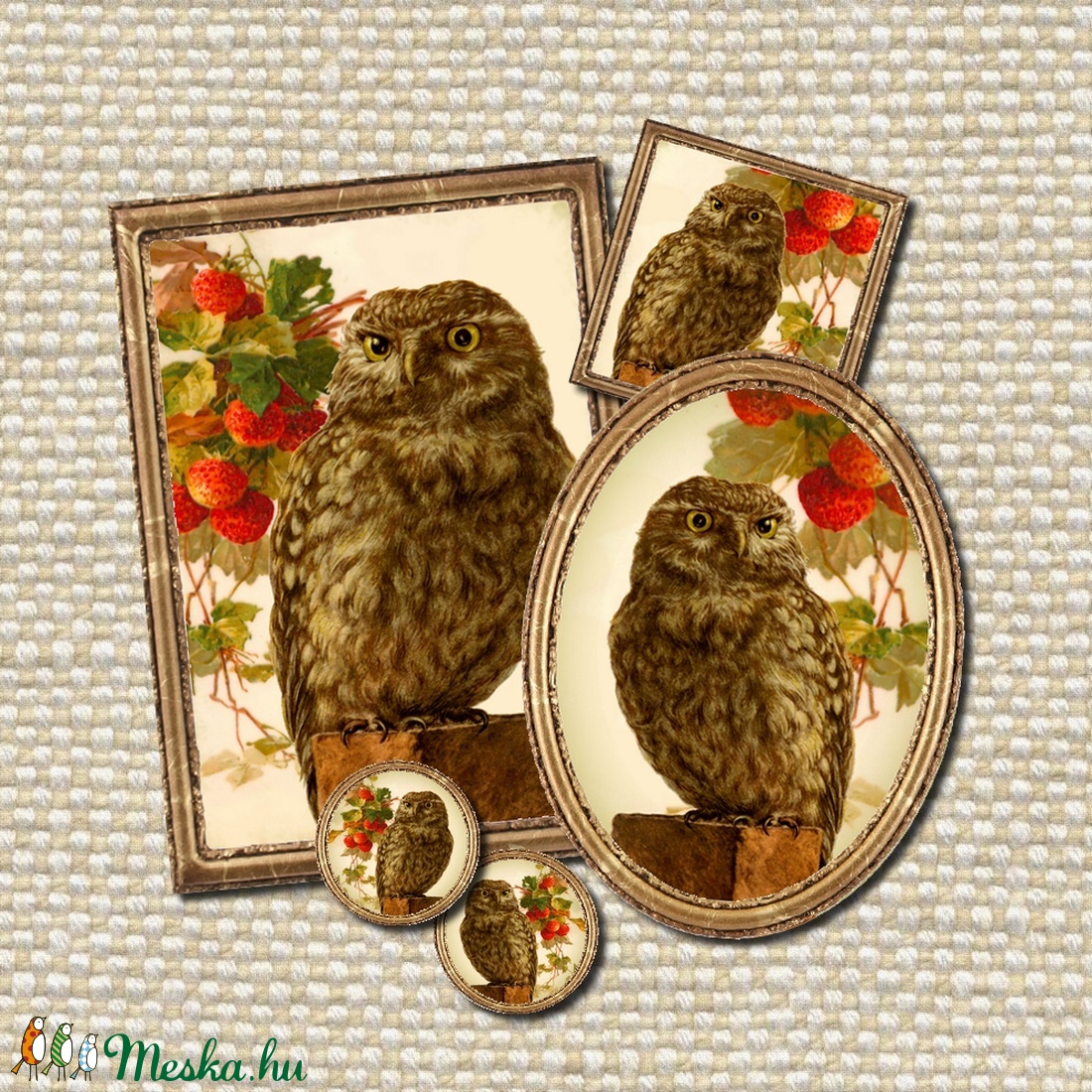 Kuvik - nyomtatható decoupage képek  - kellékek & szerszámok - papír - dekorációs papír - Meska.hu