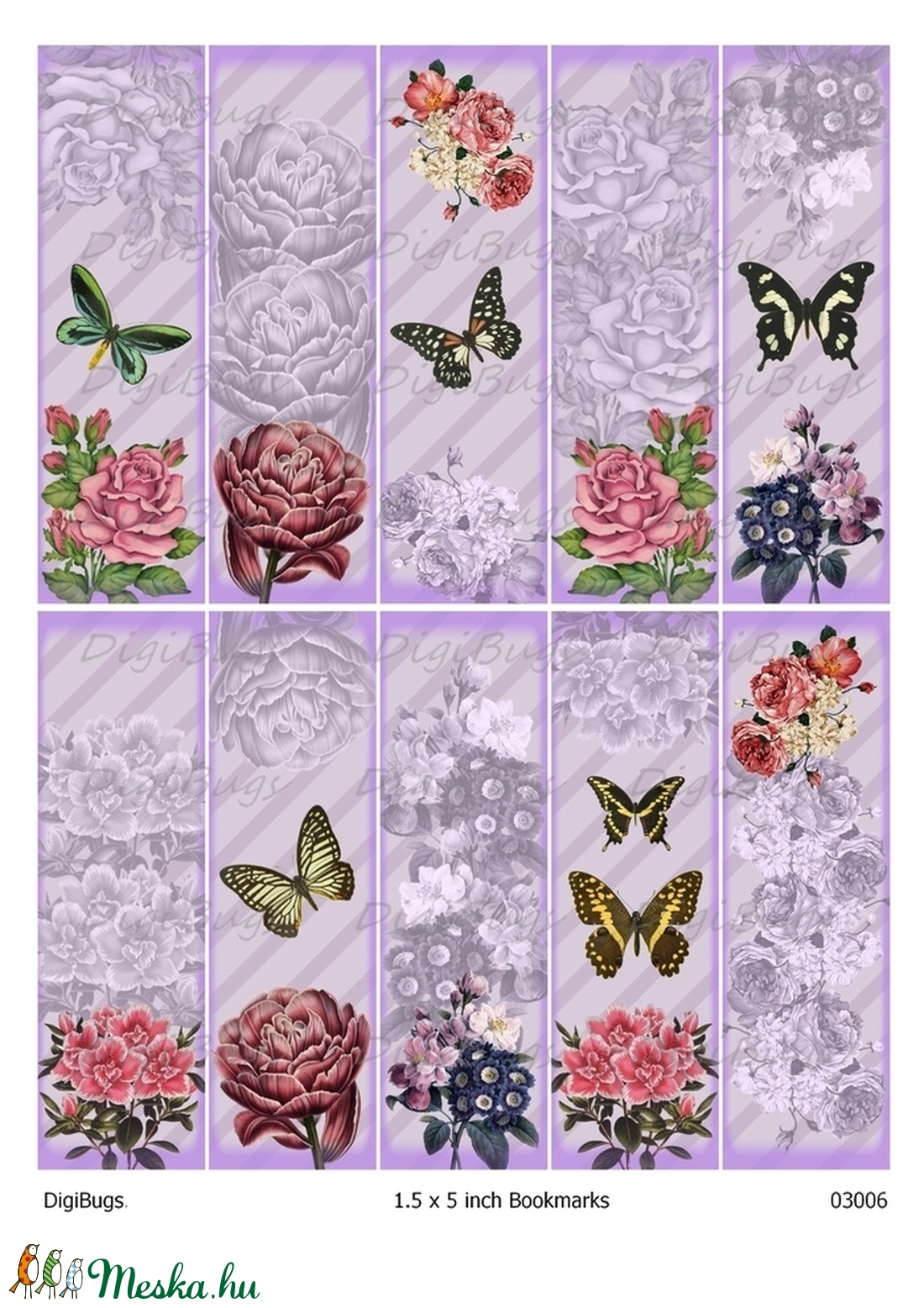 Romantikus könyvjelzők - nyomtatható képkollázs  - kellékek & szerszámok - Meska.hu