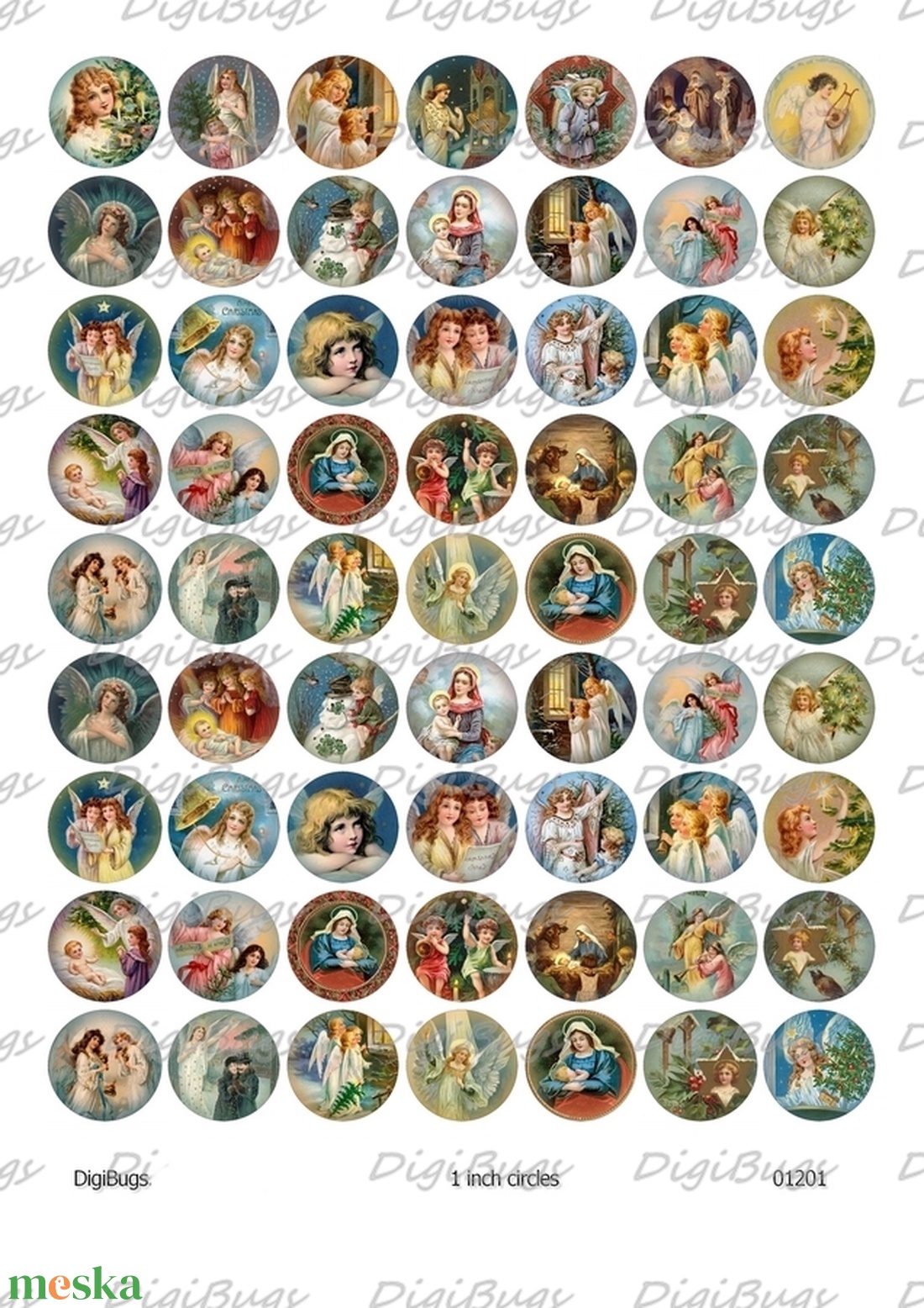 Angyalok és szentek - karácsonyi képkollázs - kellékek & szerszámok - gyöngyfűzés kellékek - Meska.hu