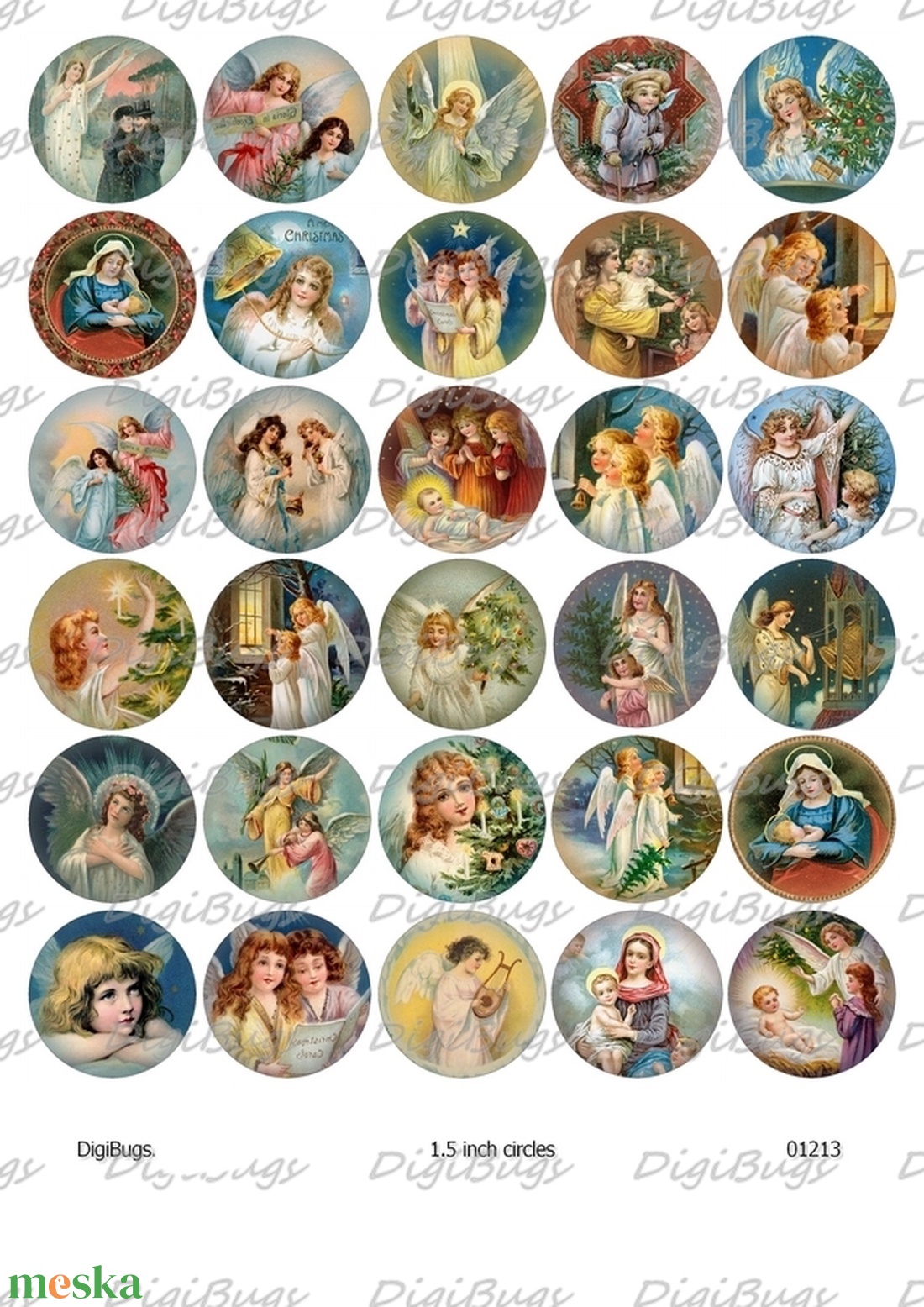 Angyalok és szentek - karácsonyi képkollázs - kellékek & szerszámok - gyöngyfűzés kellékek - Meska.hu