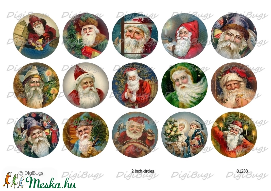 Mikulás-portrék - nyomtatható képek régi képeslapokról - kellékek & szerszámok - papír - Meska.hu