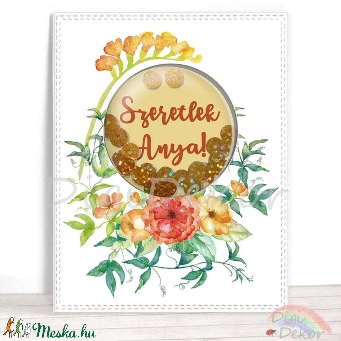 Szeretlek, Anya! Egyedi képeslap anyák napjára, üdvözlőlap anyának, kézzel készített képeslap, akvarell, flitter - - Meska.hu Szeretlek, Anya! Egyedi képeslap anyák napjára, üdvözlőlap anyának, kézzel készített képeslap, akvarell, flitter - - Meska.hu