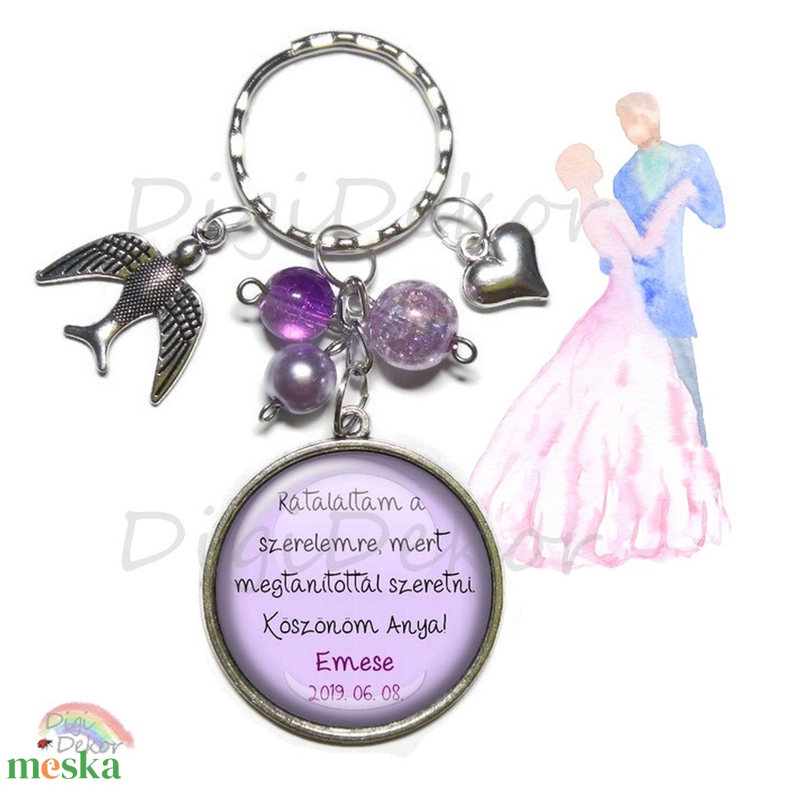 Ajándék az örömanyának, szülőköszöntő ajándék, feliratos kulcstartó esküvőre, köszönőajándék, névre szóló kulcstartó -  - Meska.hu