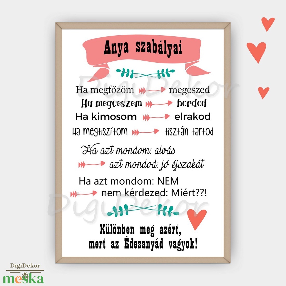 Anya szabályai. Vicces táblakép, fali dekoráció gyerekszobába, nappaliba, étkezőbe. A4-es vagy A3-as méretben. - otthon & életmód - dekoráció - fali és függő dekoráció - falra akasztható dekor - Meska.hu Anya szabályai. Vicces táblakép, fali dekoráció gyerekszobába, nappaliba, étkezőbe. A4-es vagy A3-as méretben. - otthon & életmód - dekoráció - fali és függő dekoráció - falra akasztható dekor - Meska.hu