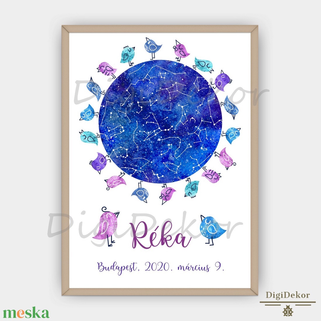 Kék-lila madárkás csillagtérkép. Csillagállás ajándék babaszületére, szülinapra, keresztelőre. Táblakép vagy print. - otthon & életmód - babaszoba, gyerekszoba - babaszoba kép - Meska.hu Kék-lila madárkás csillagtérkép. Csillagállás ajándék babaszületére, szülinapra, keresztelőre. Táblakép vagy print. - otthon & életmód - babaszoba, gyerekszoba - babaszoba kép - Meska.hu