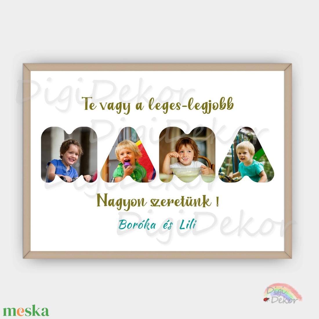 Fotómontázs, fényképes falikép Mamának. Egyedi fali tábla, fotós ajándék anyák napjára, karácsonyra. Nagymama-ajándék. - otthon & életmód - dekoráció - kép & falikép - táblakép - Meska.hu