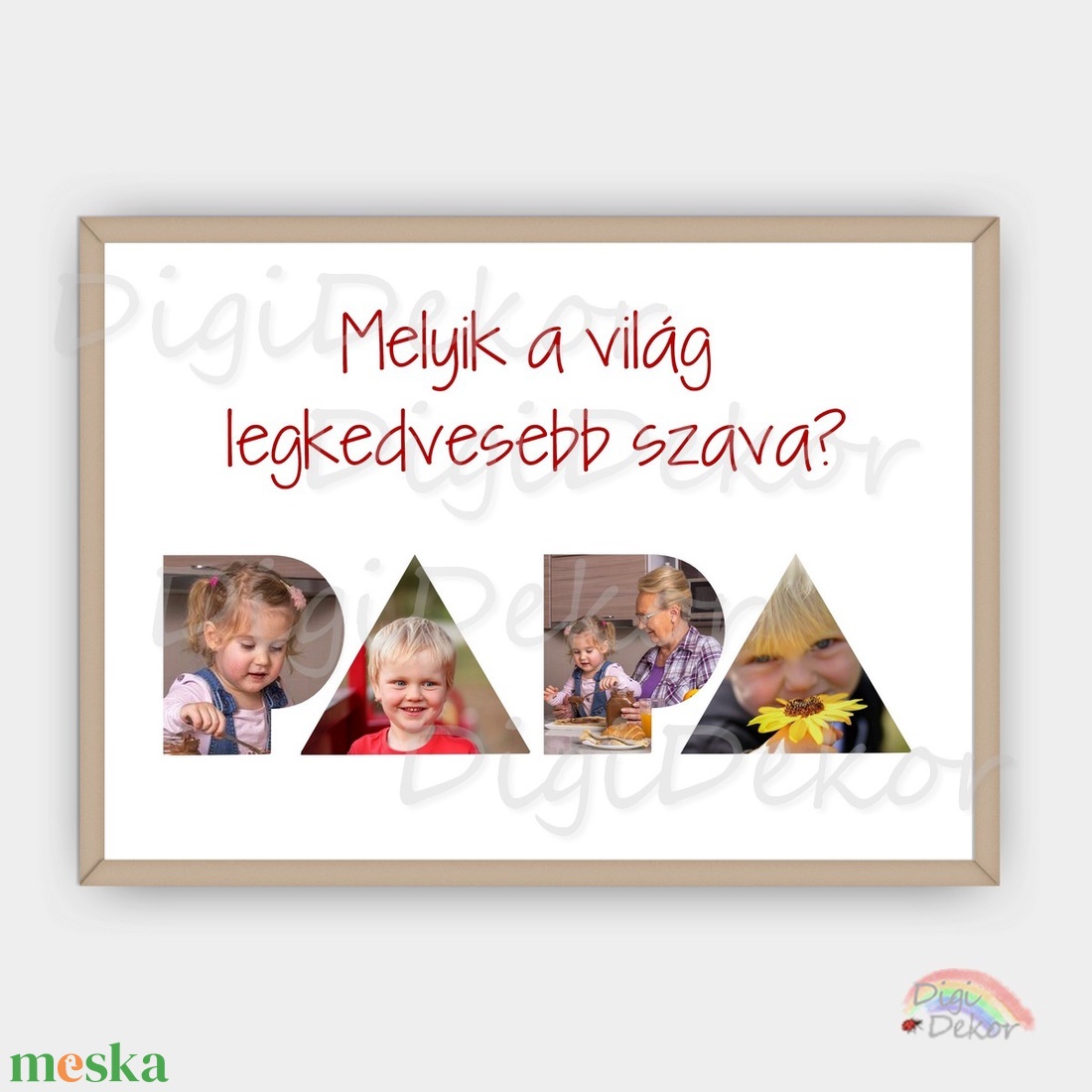 Fotómontázs, fényképes falikép Papának. Egyedi fali tábla, fotós ajándék apák napjára, karácsonyra. Nagypapa-ajándék. - otthon & életmód - dekoráció - kép & falikép - táblakép - Meska.hu