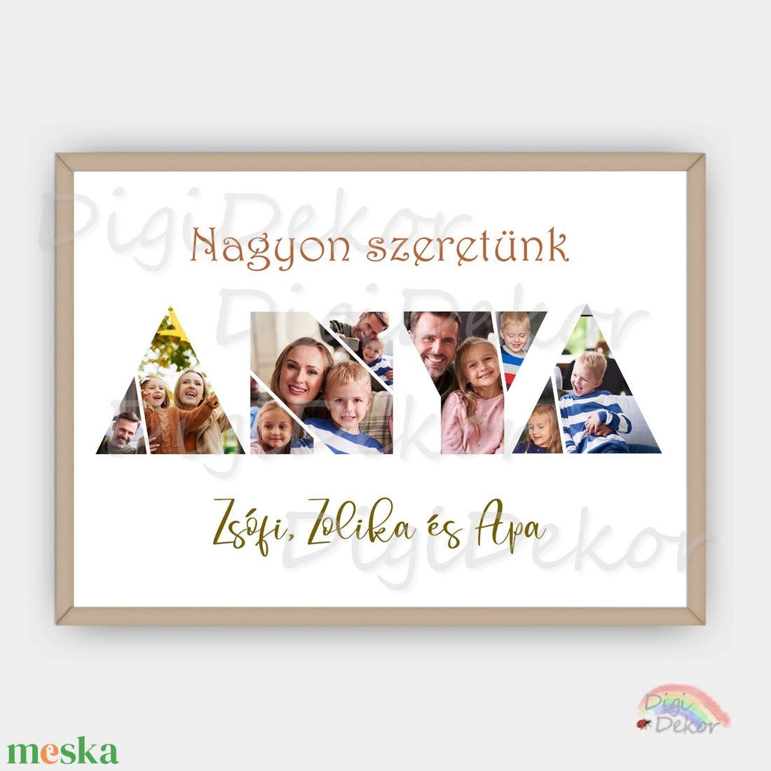 Fotókból kirakott ANYA feliratos táblakép.  - otthon & életmód - dekoráció - kép & falikép - táblakép - Meska.hu